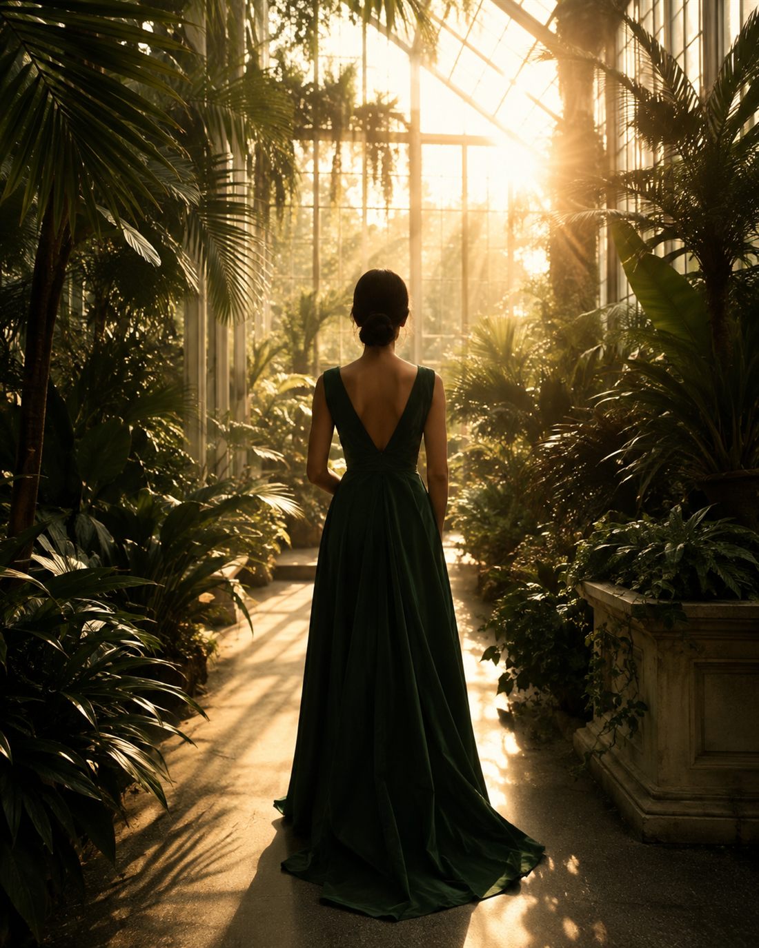 Rita Nascimento em um jardim de inverno